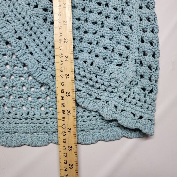 Vintage Heather B Womens Crochet Vest Cardigan 2X Plus Open Knit Tie Up Dillards - Picture 14 of 14